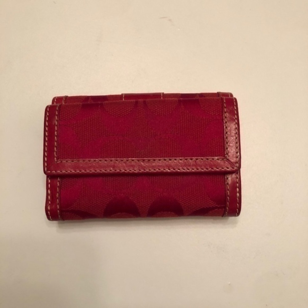 Coach vintage y2k rare Signature red compact mini wallet - Picture 4 of 13